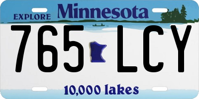 MN license plate 765LCY