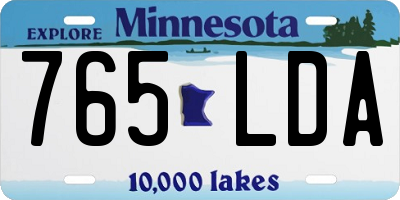MN license plate 765LDA