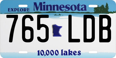 MN license plate 765LDB