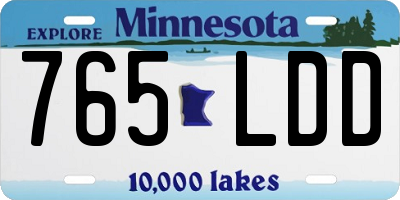 MN license plate 765LDD
