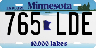 MN license plate 765LDE
