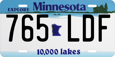 MN license plate 765LDF