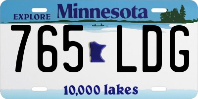 MN license plate 765LDG