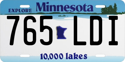 MN license plate 765LDI