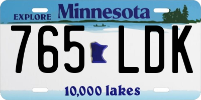 MN license plate 765LDK