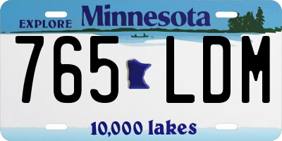 MN license plate 765LDM