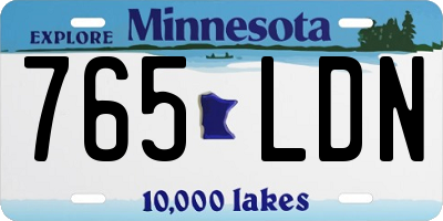 MN license plate 765LDN