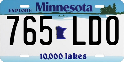 MN license plate 765LDO