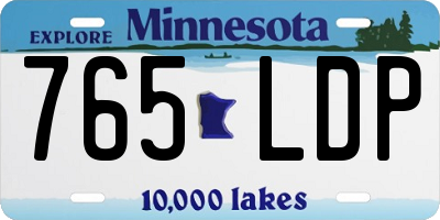 MN license plate 765LDP