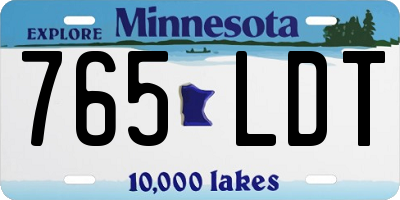MN license plate 765LDT