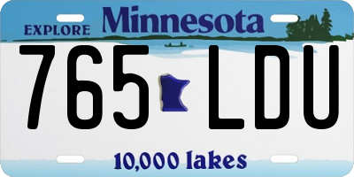 MN license plate 765LDU
