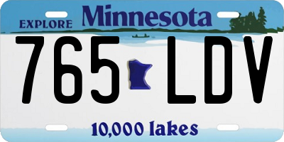 MN license plate 765LDV