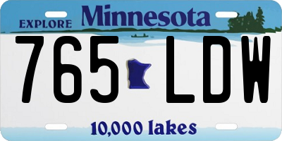 MN license plate 765LDW