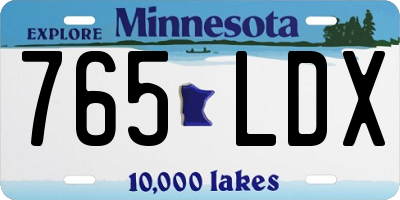 MN license plate 765LDX
