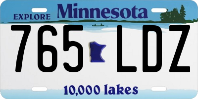 MN license plate 765LDZ