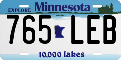 MN license plate 765LEB