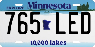 MN license plate 765LED