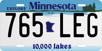 MN license plate 765LEG