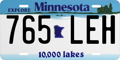 MN license plate 765LEH