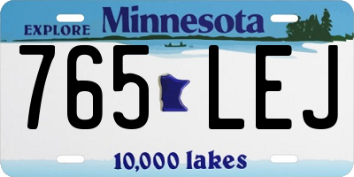 MN license plate 765LEJ
