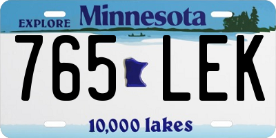 MN license plate 765LEK