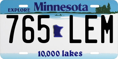 MN license plate 765LEM