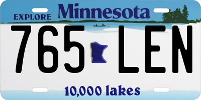 MN license plate 765LEN