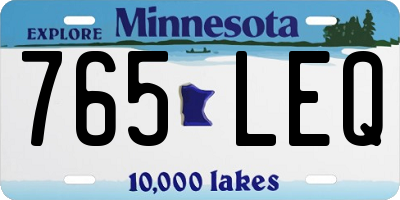 MN license plate 765LEQ