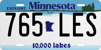 MN license plate 765LES