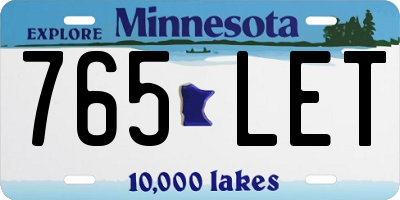 MN license plate 765LET
