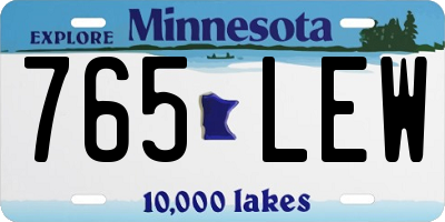 MN license plate 765LEW