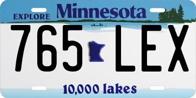 MN license plate 765LEX
