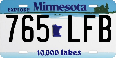 MN license plate 765LFB