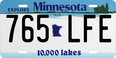 MN license plate 765LFE