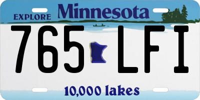 MN license plate 765LFI