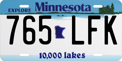 MN license plate 765LFK