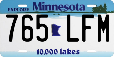 MN license plate 765LFM