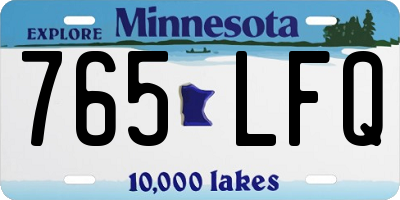 MN license plate 765LFQ