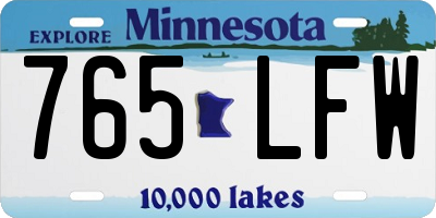 MN license plate 765LFW