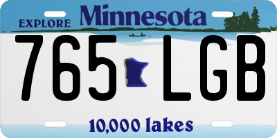 MN license plate 765LGB