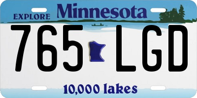 MN license plate 765LGD
