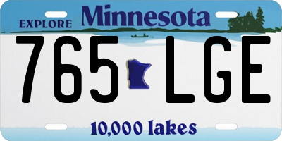 MN license plate 765LGE