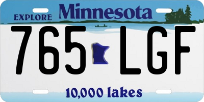 MN license plate 765LGF