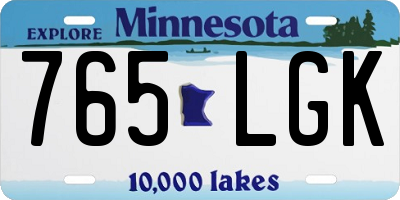 MN license plate 765LGK