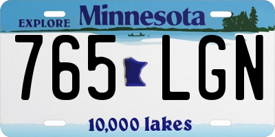 MN license plate 765LGN