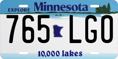 MN license plate 765LGO
