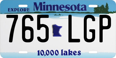 MN license plate 765LGP