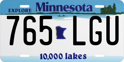 MN license plate 765LGU