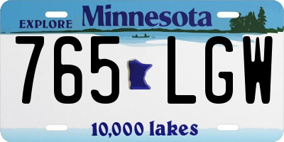 MN license plate 765LGW
