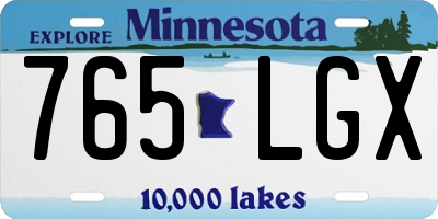 MN license plate 765LGX